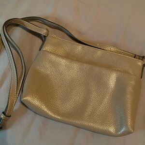 A New Day Taupe Gray Women’s Crossbody Handbag with Gold Tone Zipper